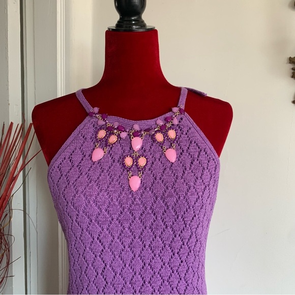 BOSTON PROPER PURPLE MIDI DRESS - Picture 5 of 14